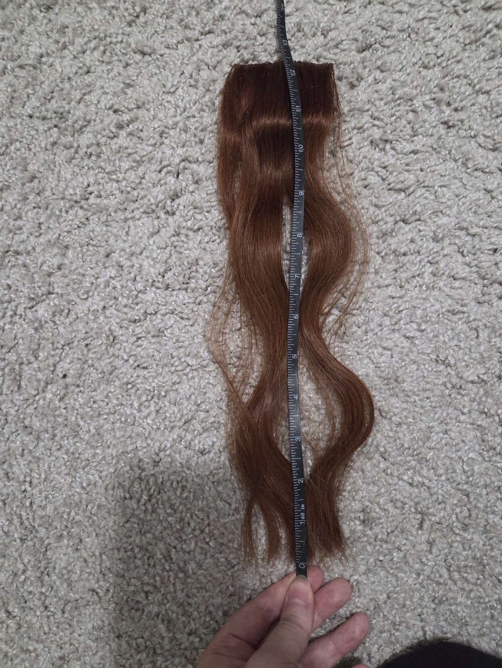 Scalp Hair Fill Ins Dyed Auburn Brown - Picture 7 of 8